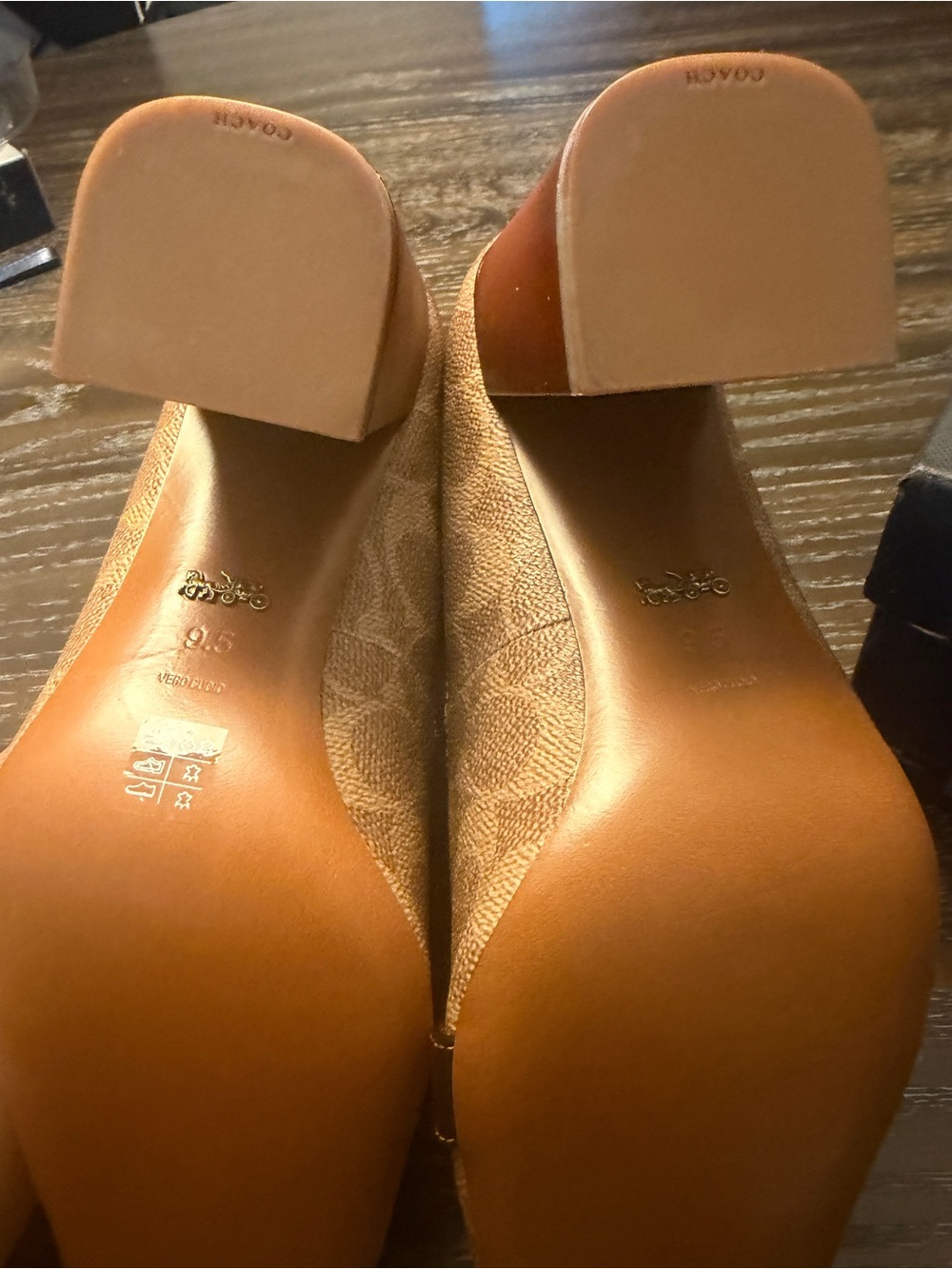 Coach Beige Signature Canvas Wedge Heels Brand New